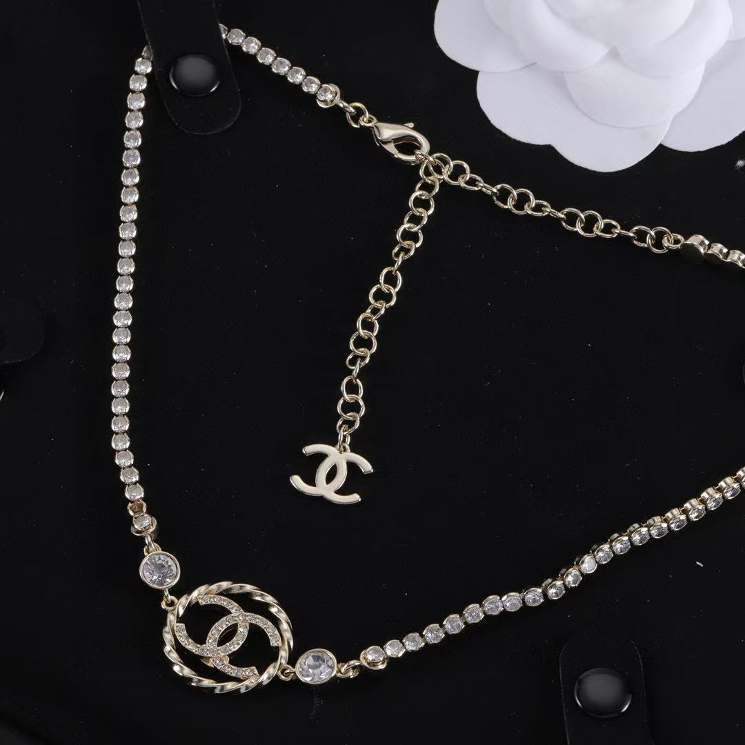 CHANE1 ラウンドダブルCネックレス【 50％割引+送料無料】