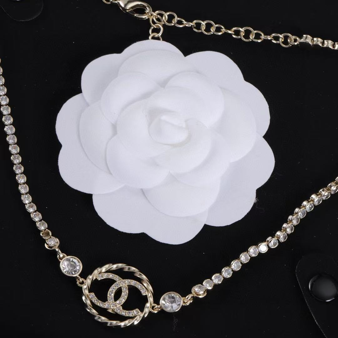 CHANE1 ラウンドダブルCネックレス【 50％割引+送料無料】