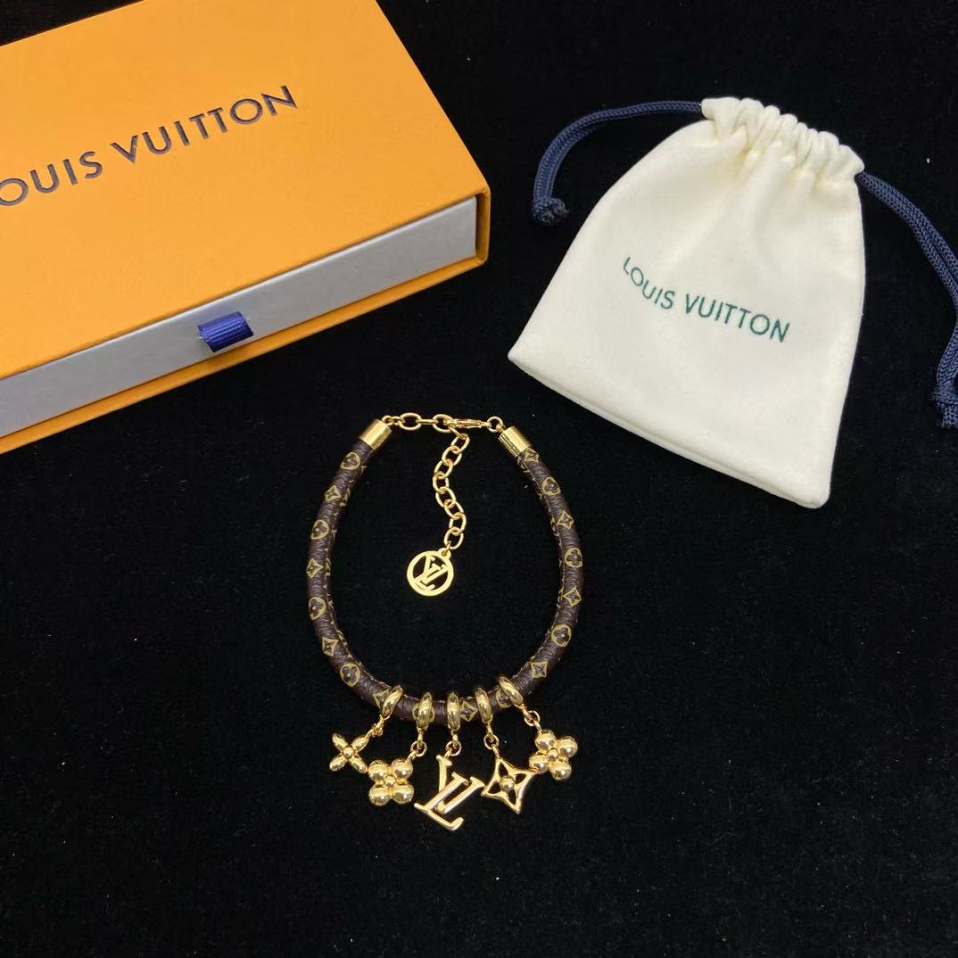 LV老眼用レザーコードブレスレット【 50％割引+送料無料】