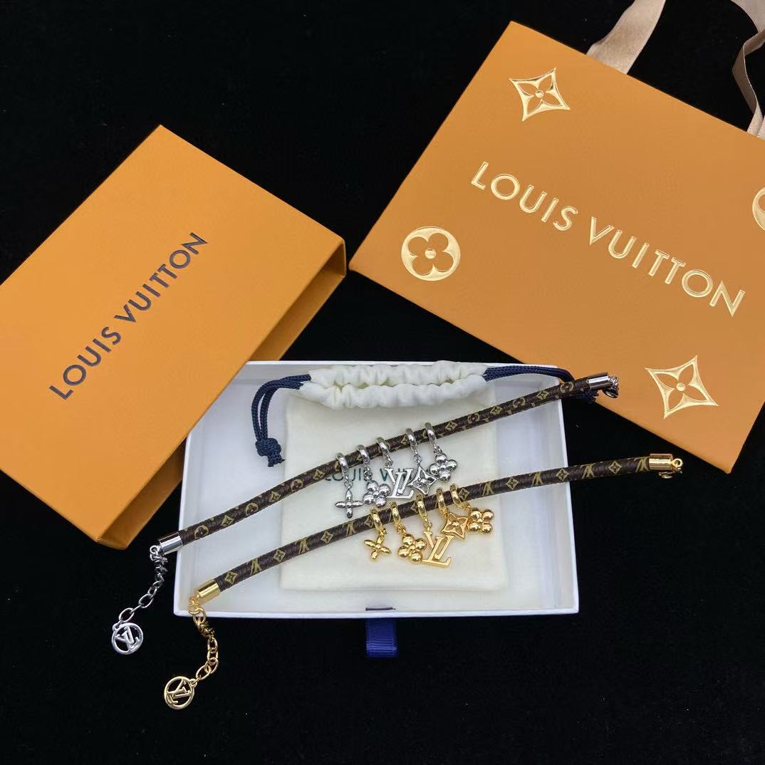 LV老眼用レザーコードブレスレット【 50％割引+送料無料】