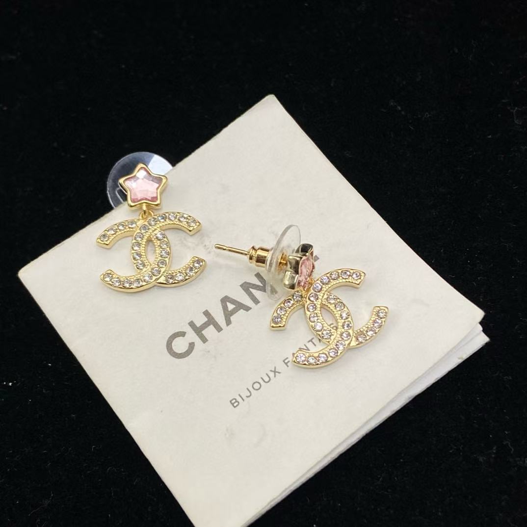 CHANE1 五芒星ダブルCイヤリング【 50％割引+送料無料】