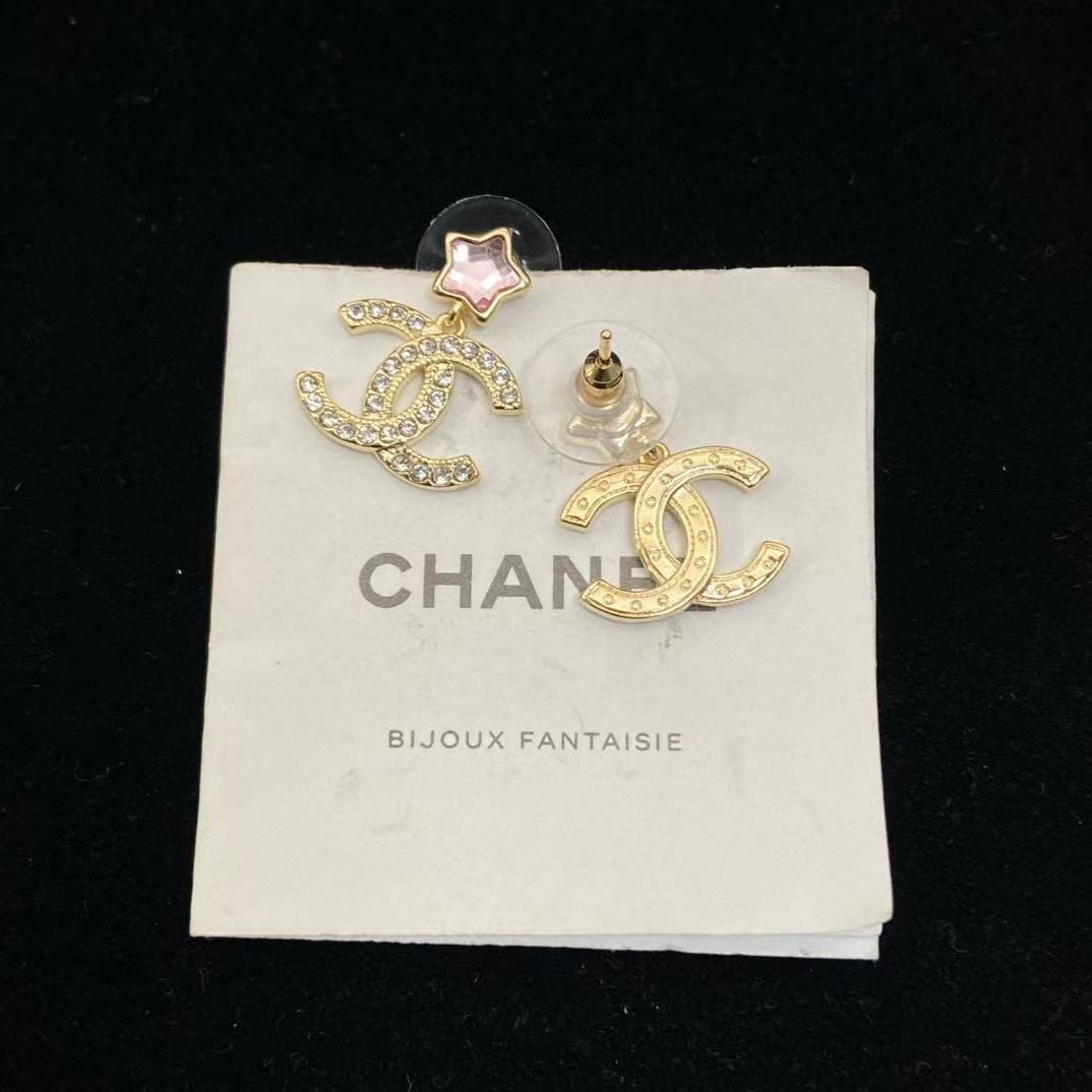 CHANE1 五芒星ダブルCイヤリング【 50％割引+送料無料】