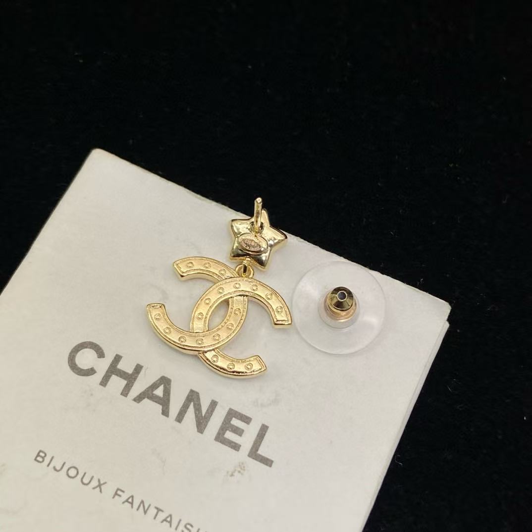 CHANE1 五芒星ダブルCイヤリング【 50％割引+送料無料】