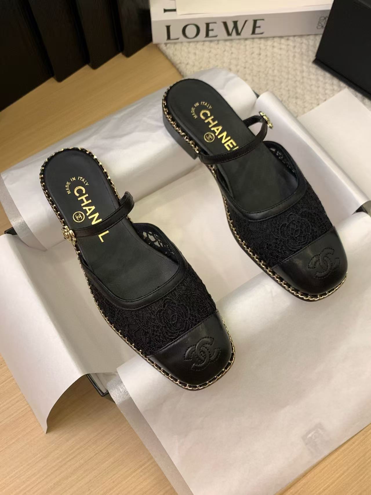 CHANE1 高品質ダブルCレーススリッパ【50％割引+送料無料】