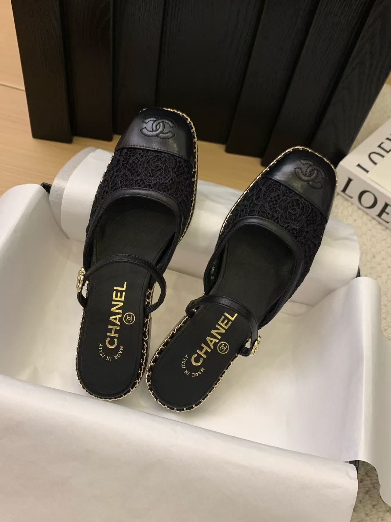 CHANE1 高品質ダブルCレーススリッパ【50％割引+送料無料】