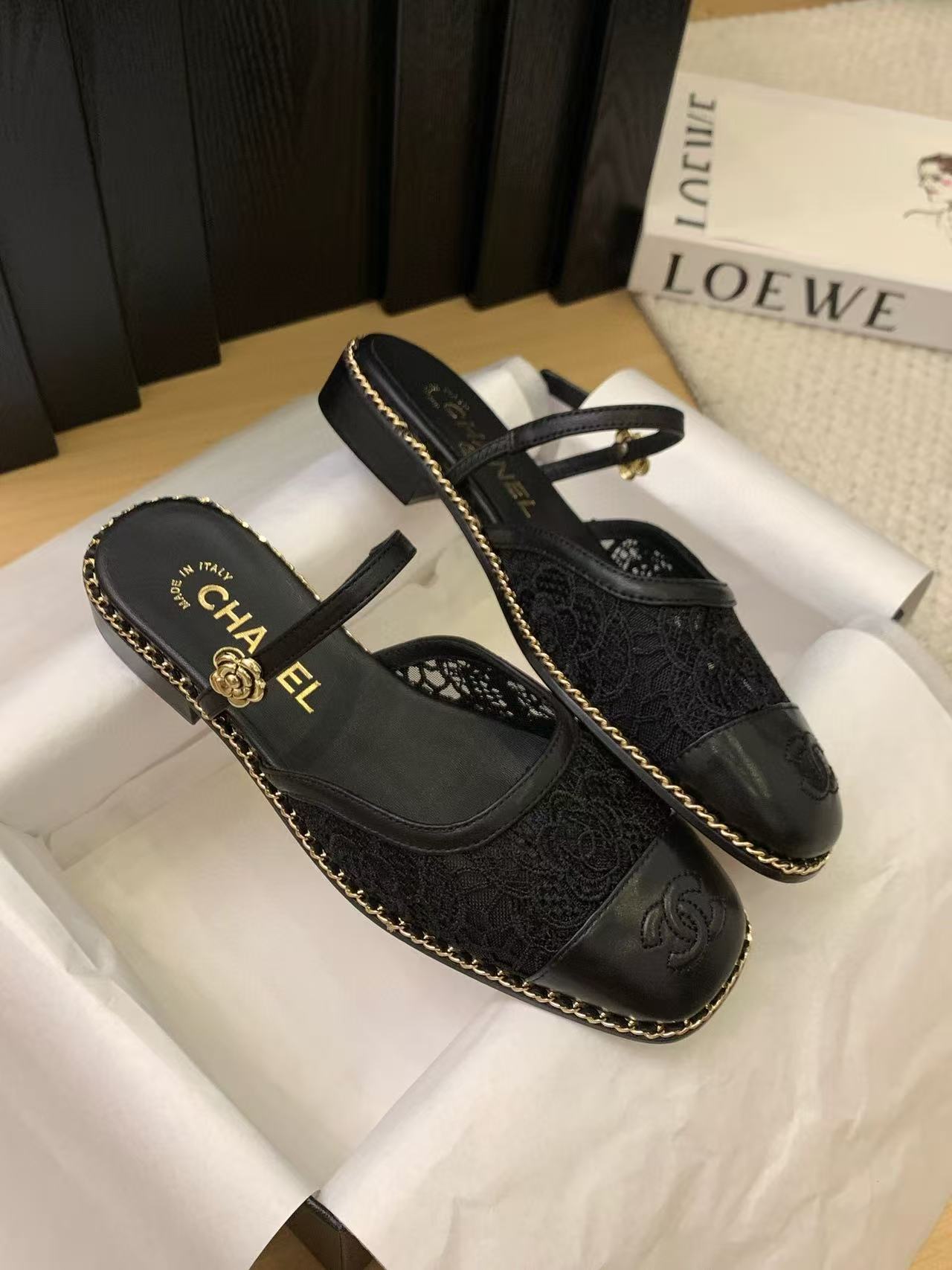 CHANE1 高品質ダブルCレーススリッパ【50％割引+送料無料】