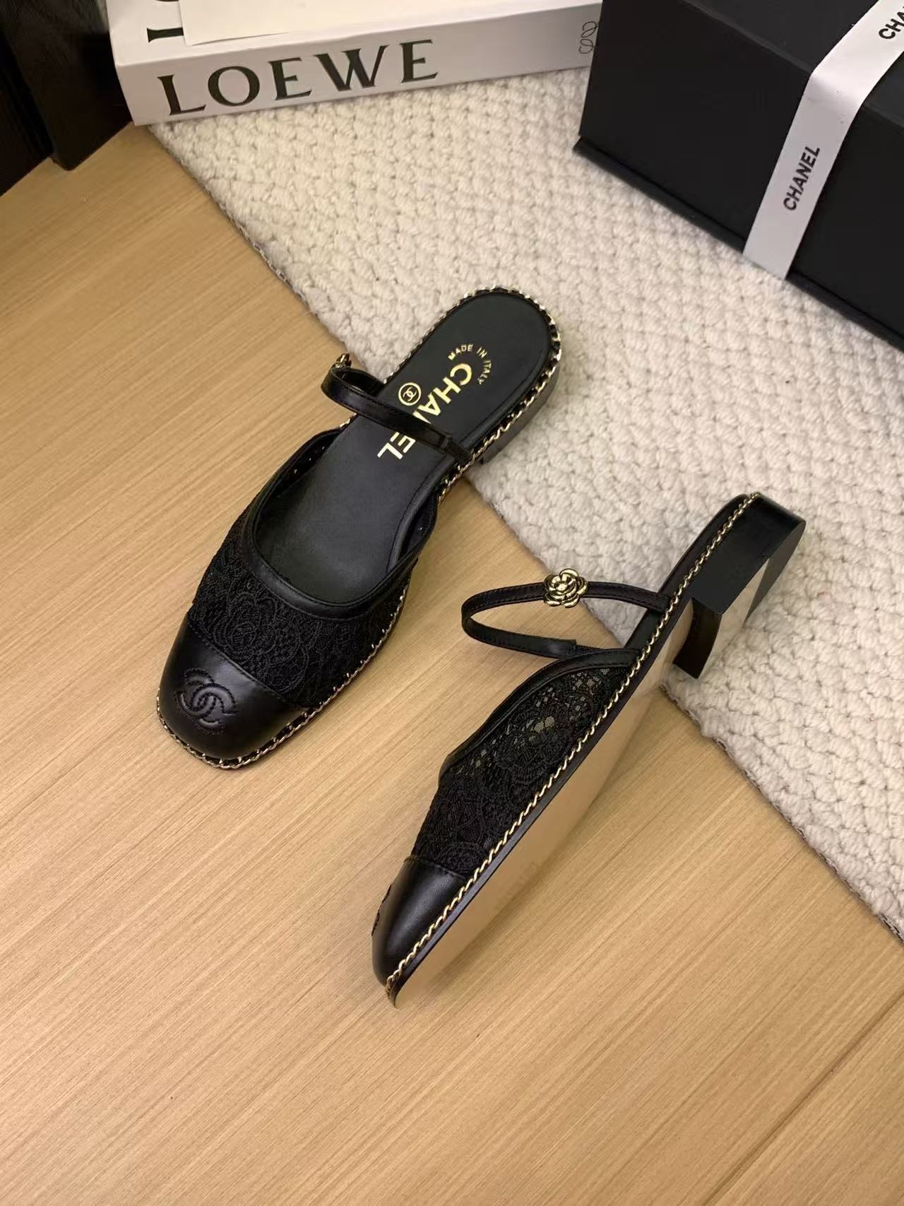 CHANE1 高品質ダブルCレーススリッパ【50％割引+送料無料】