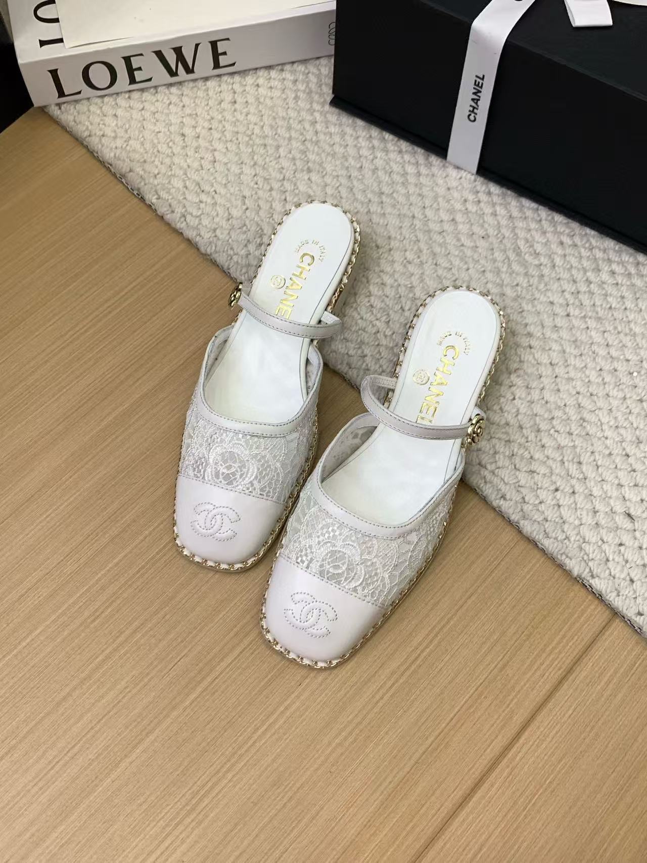 CHANE1 高品質ダブルCレーススリッパ【50％割引+送料無料】