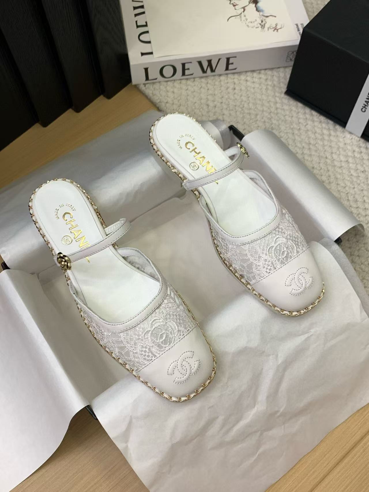 CHANE1 高品質ダブルCレーススリッパ【50％割引+送料無料】
