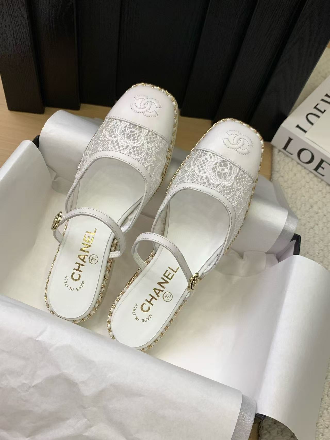 CHANE1 高品質ダブルCレーススリッパ【50％割引+送料無料】