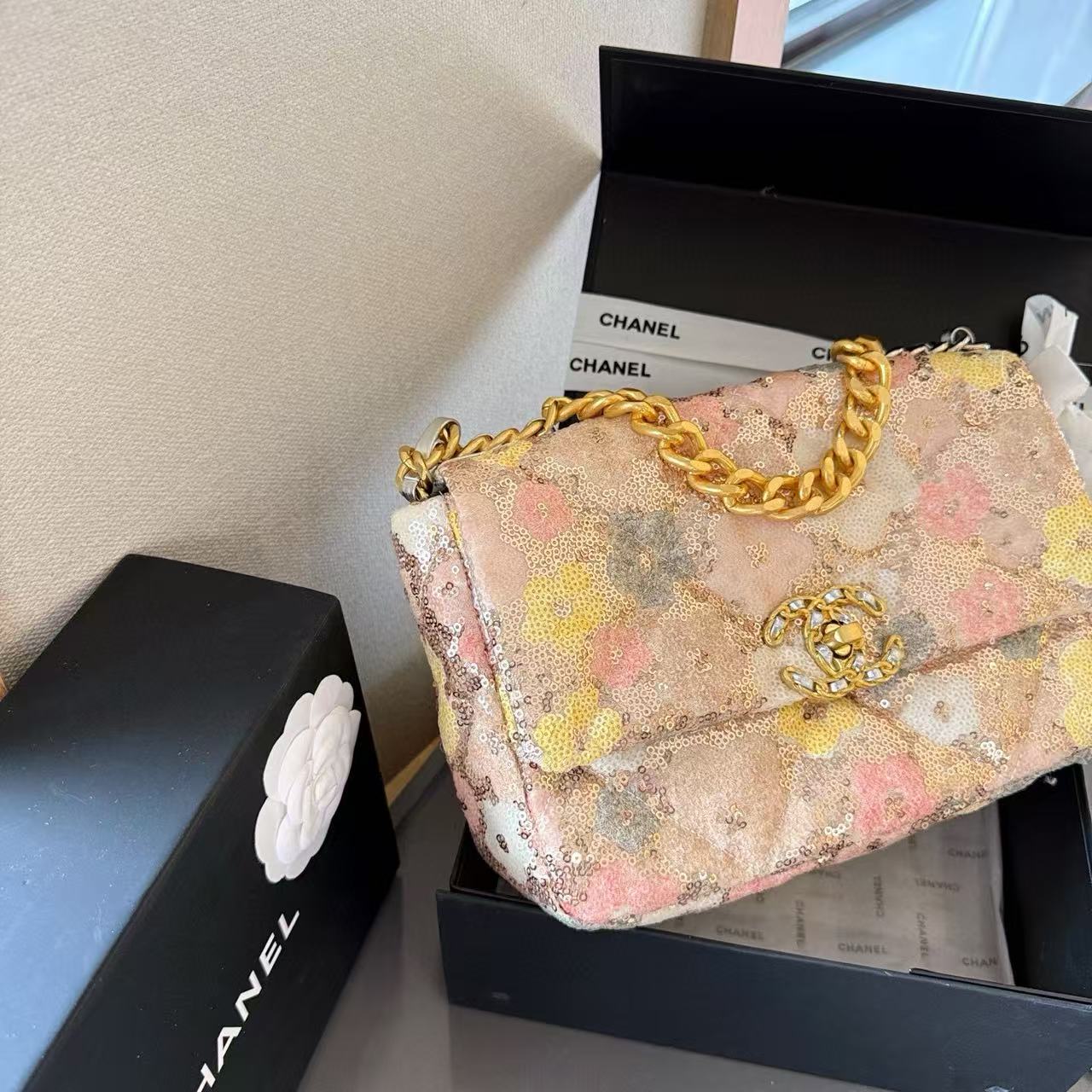 CHANE1 フラワースパンコールショルダーバッグ【 50％割引+送料無料】