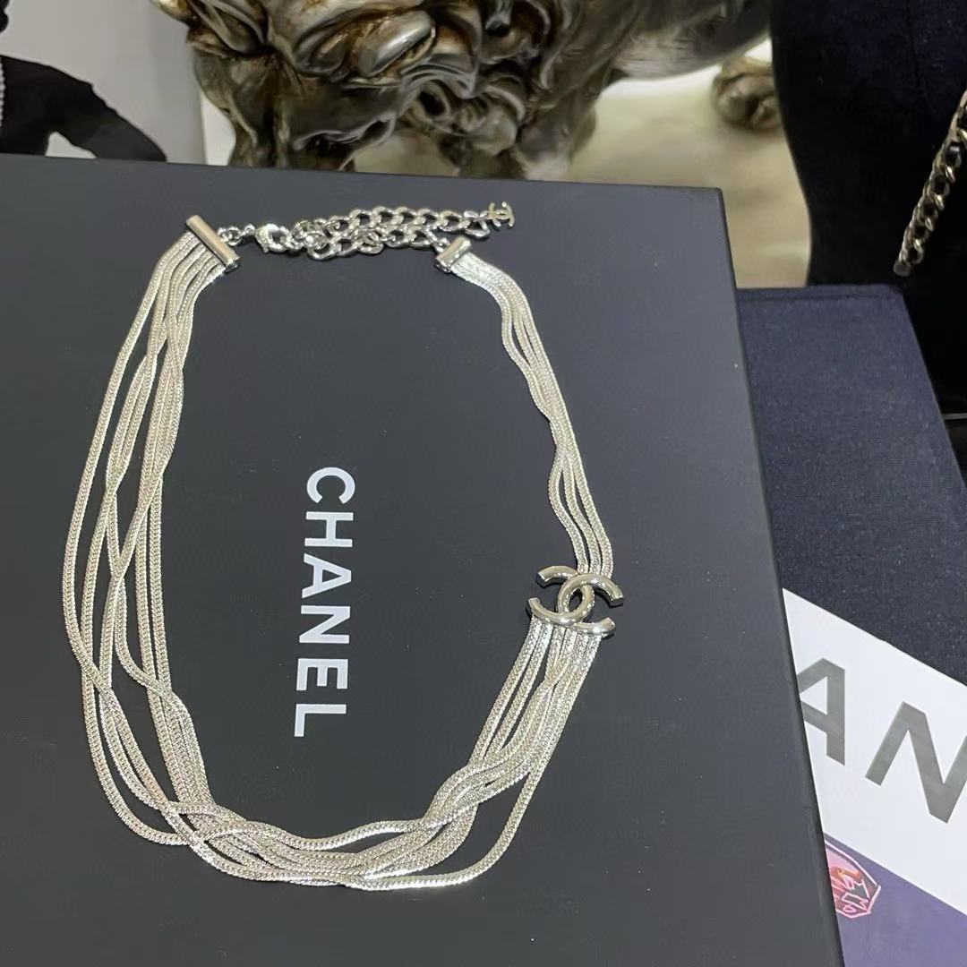 CHANE1 ダブルC スネークボーン 4層ネックレス【 50％割引+送料無料】