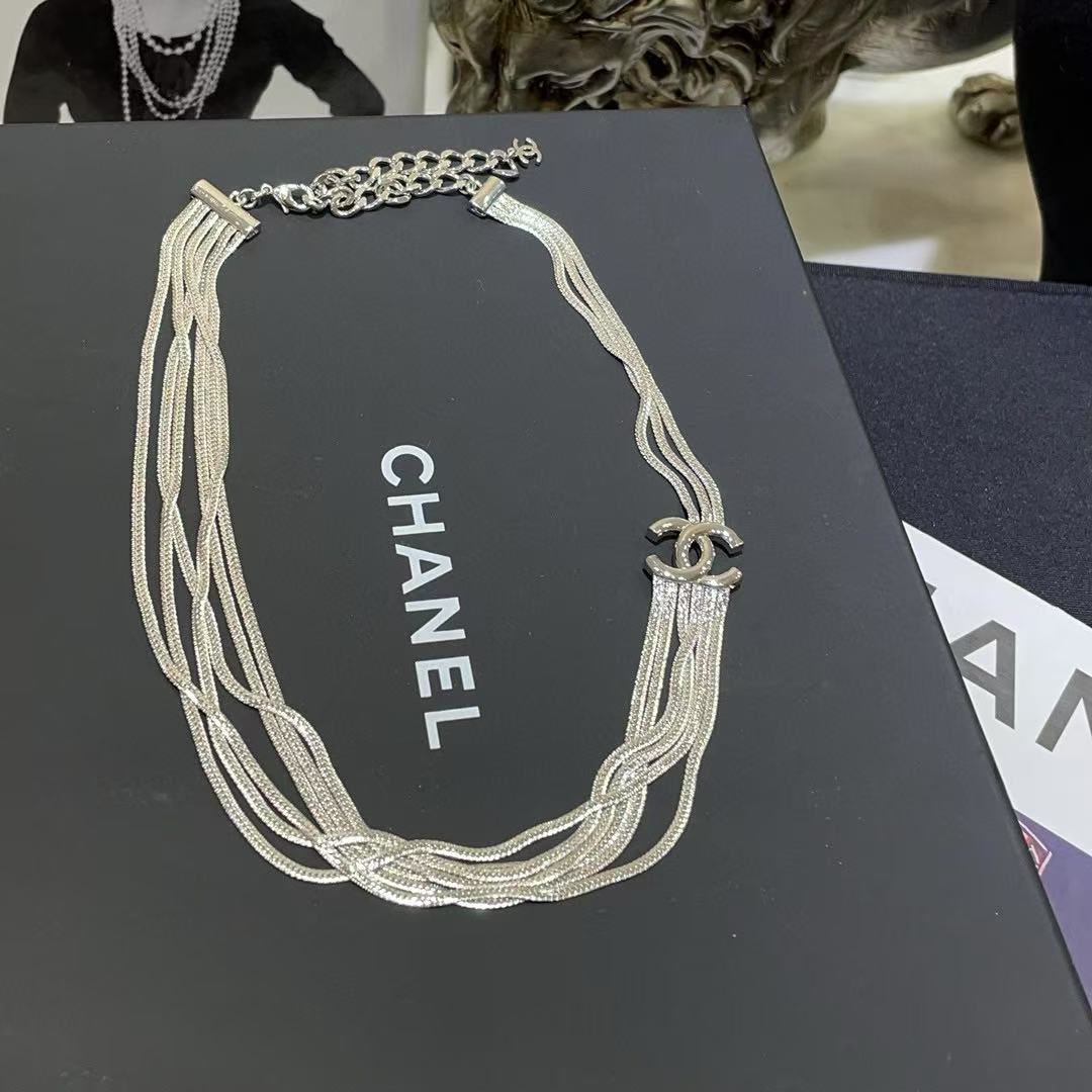 CHANE1 ダブルC スネークボーン 4層ネックレス【 50％割引+送料無料】