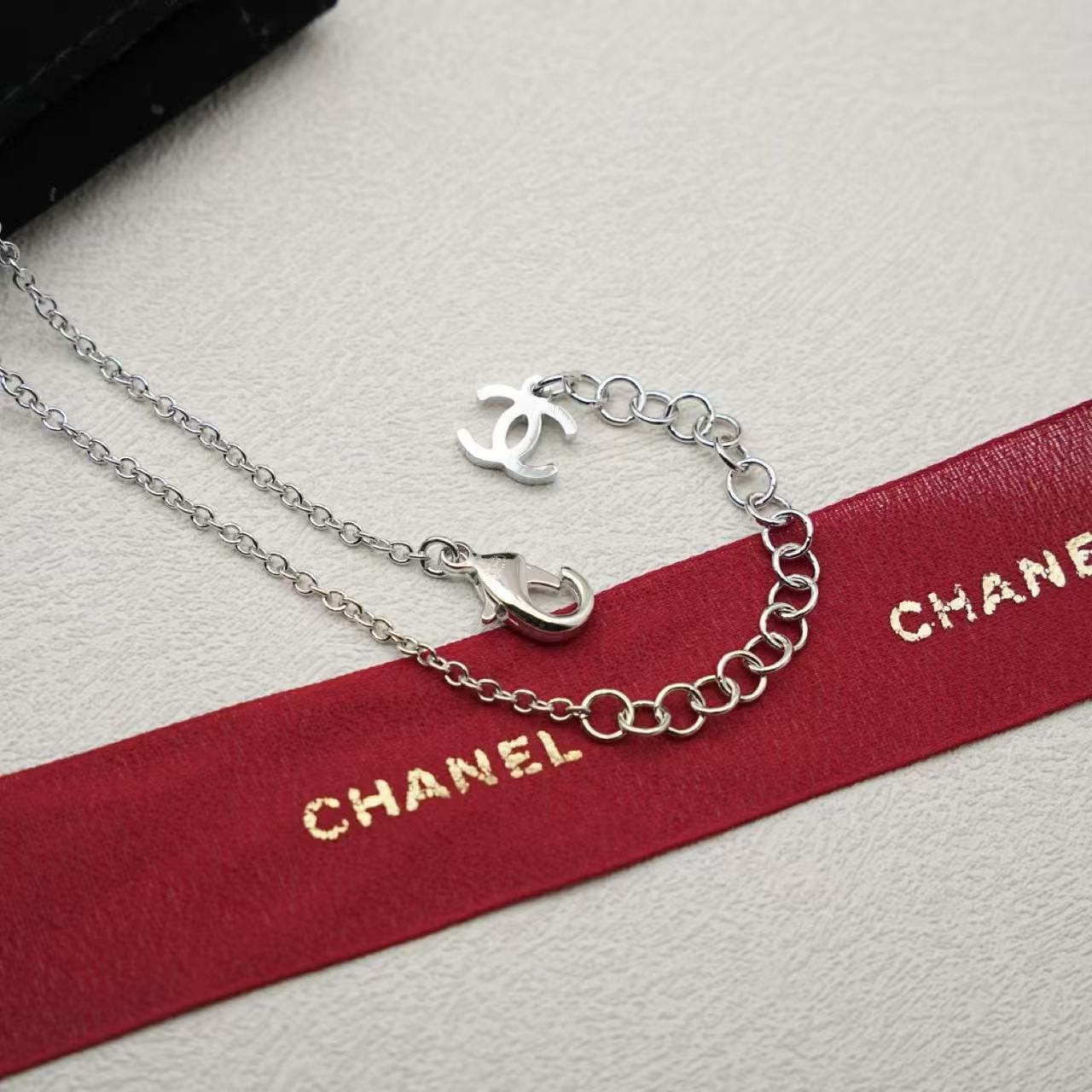 CHANE1 ダブルC ブルーハートネックレス【 50％割引+送料無料】