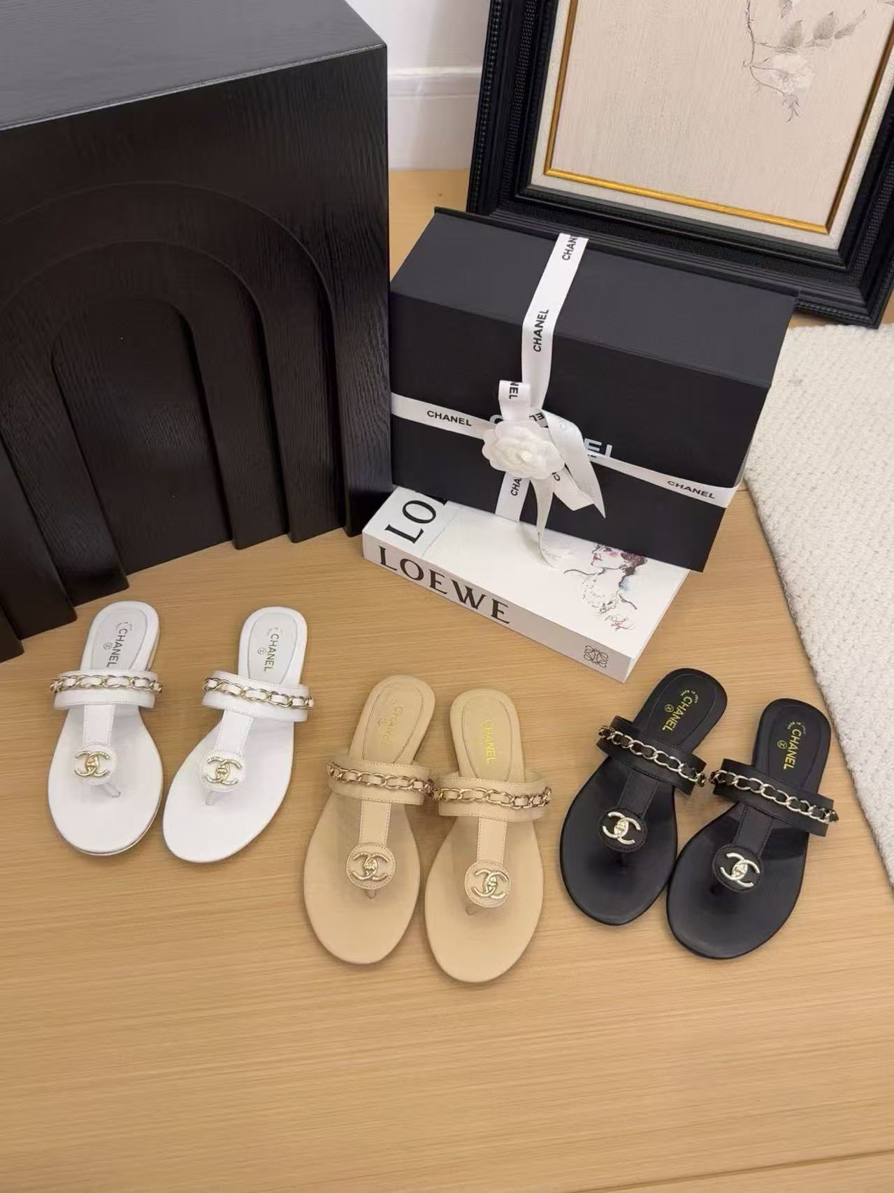 CHANE1 高品質チェーンシープスキンスリッパ【50％割引+送料無料】