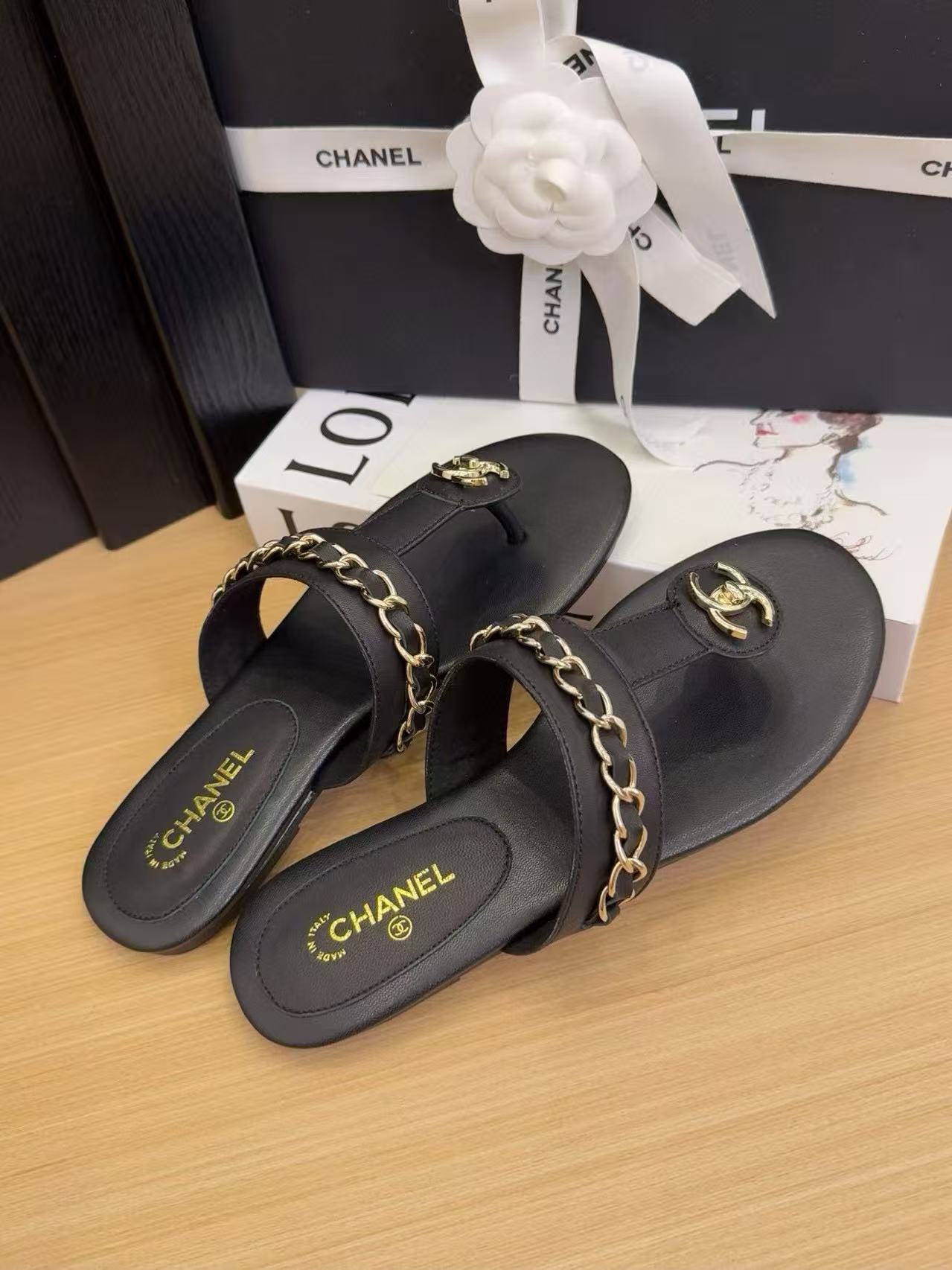 CHANE1 高品質チェーンシープスキンスリッパ【50％割引+送料無料】