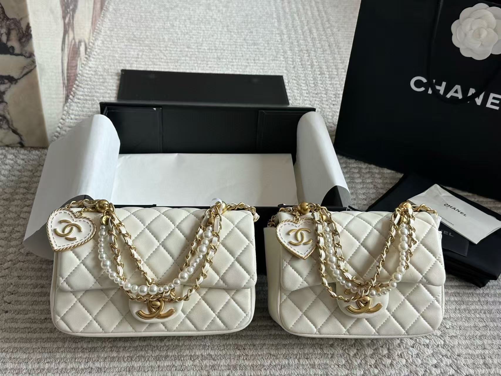 CHANE1 パールチェーンショルダークロスボディバッグ【50％割引+送料無料】