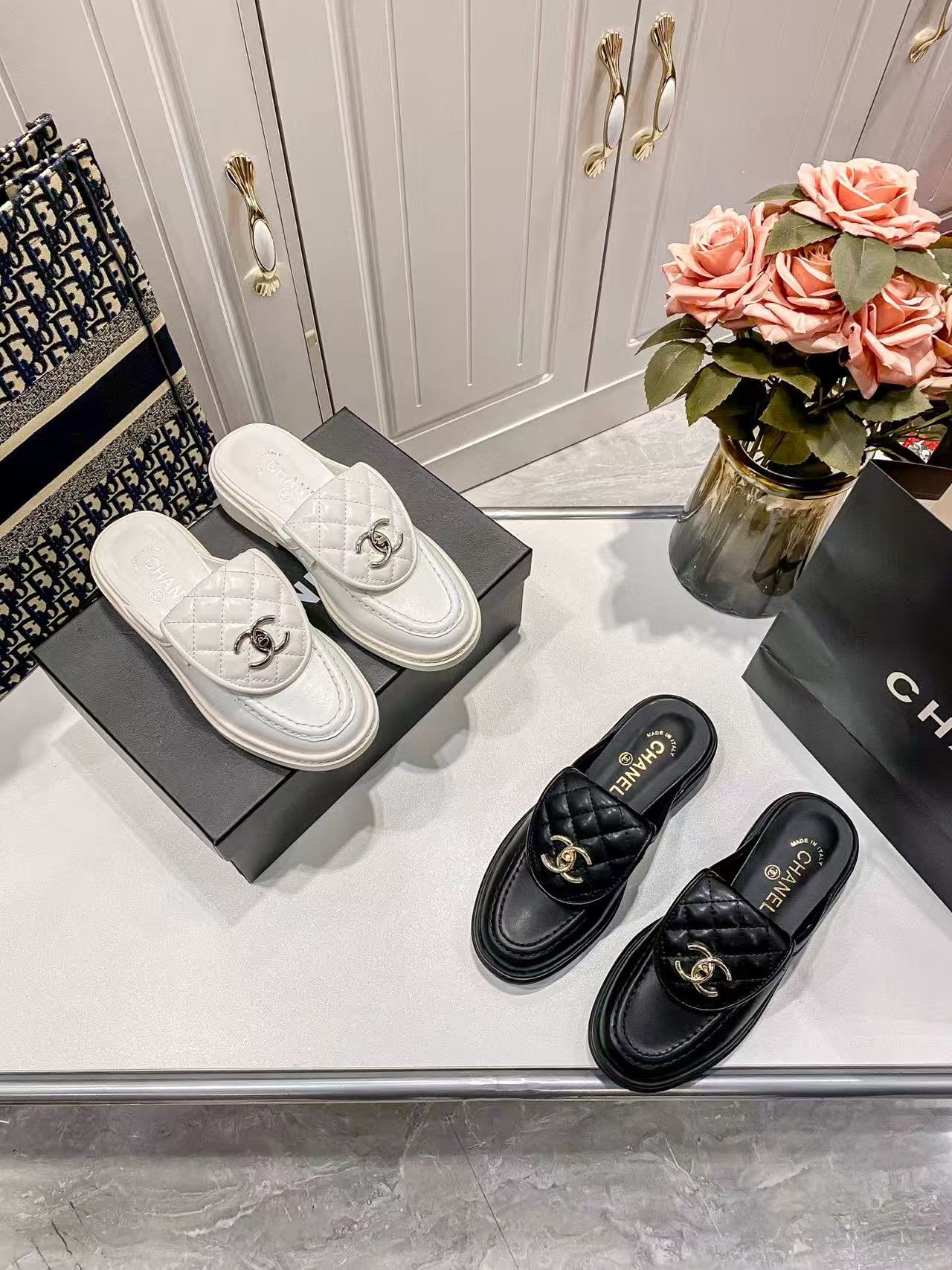 CHANE1 ダブルC スクールバッグ バックルスリッパ【50％割引+送料無料】