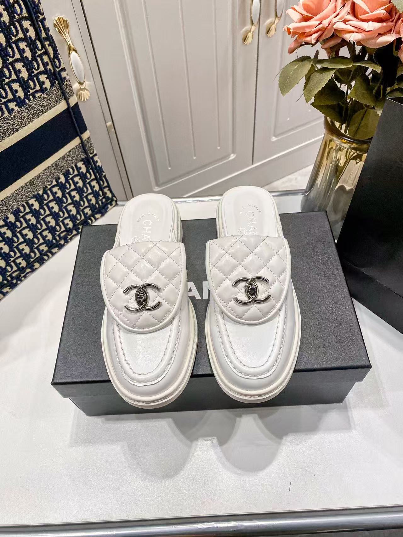 CHANE1 ダブルC スクールバッグ バックルスリッパ【50％割引+送料無料】