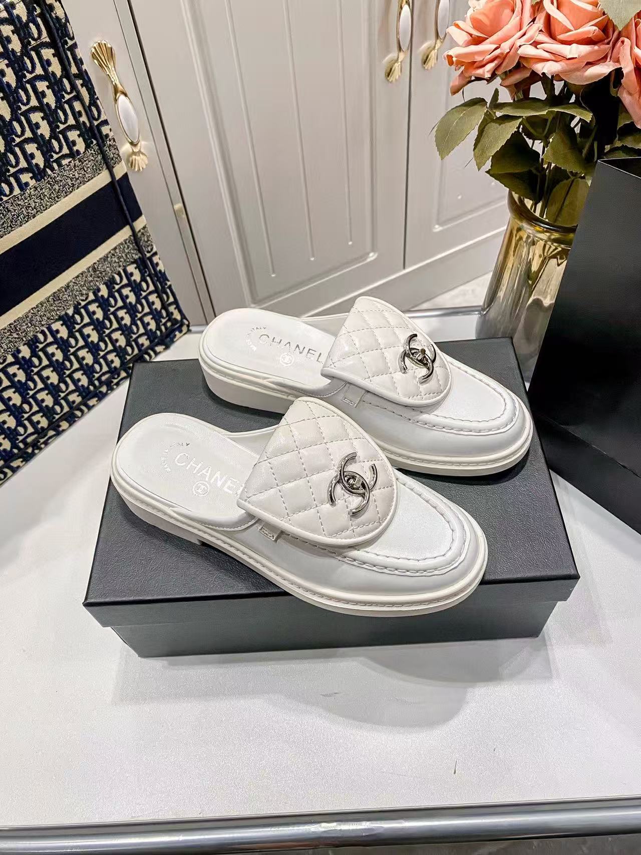 CHANE1 ダブルC スクールバッグ バックルスリッパ【50％割引+送料無料】