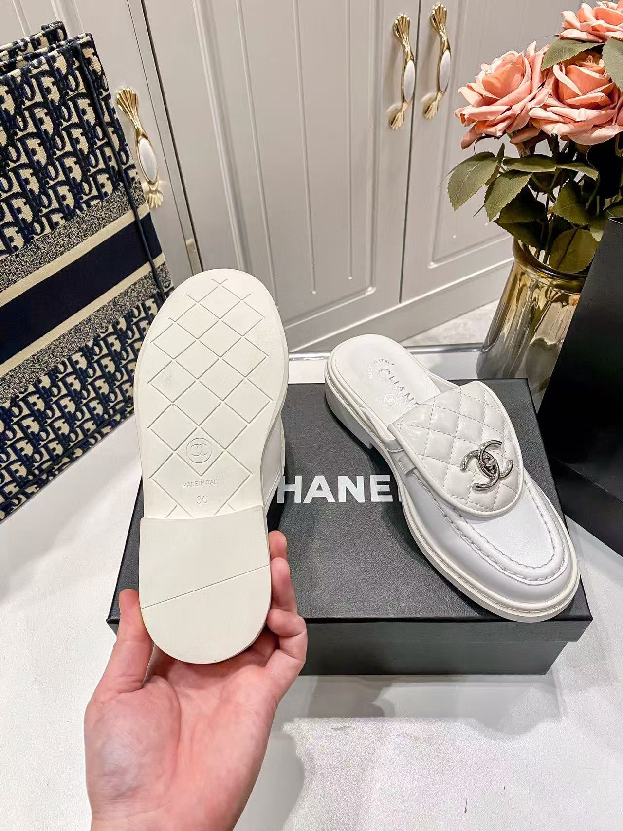 CHANE1 ダブルC スクールバッグ バックルスリッパ【50％割引+送料無料】