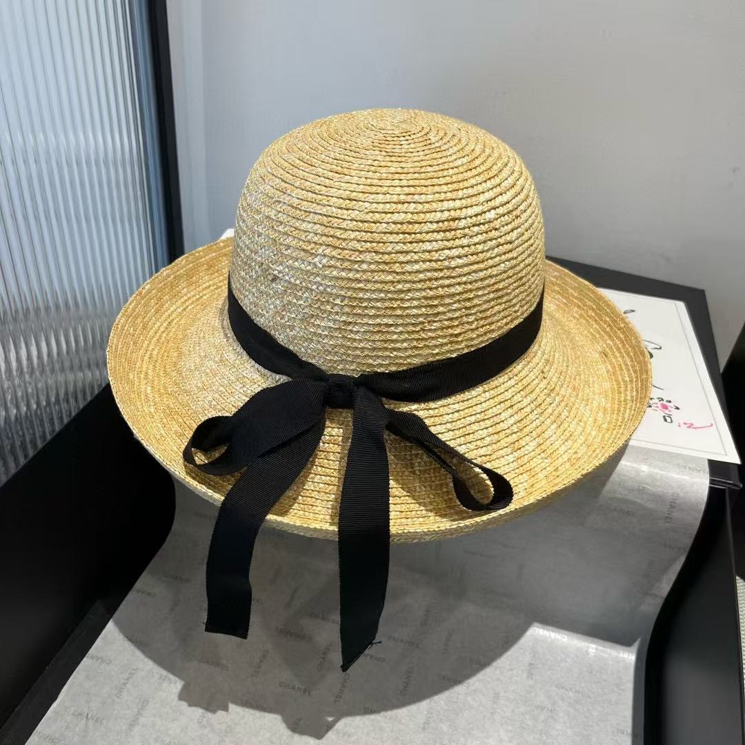 CHANE1 シンプルダブルCストローハット【 50％割引+送料無料】