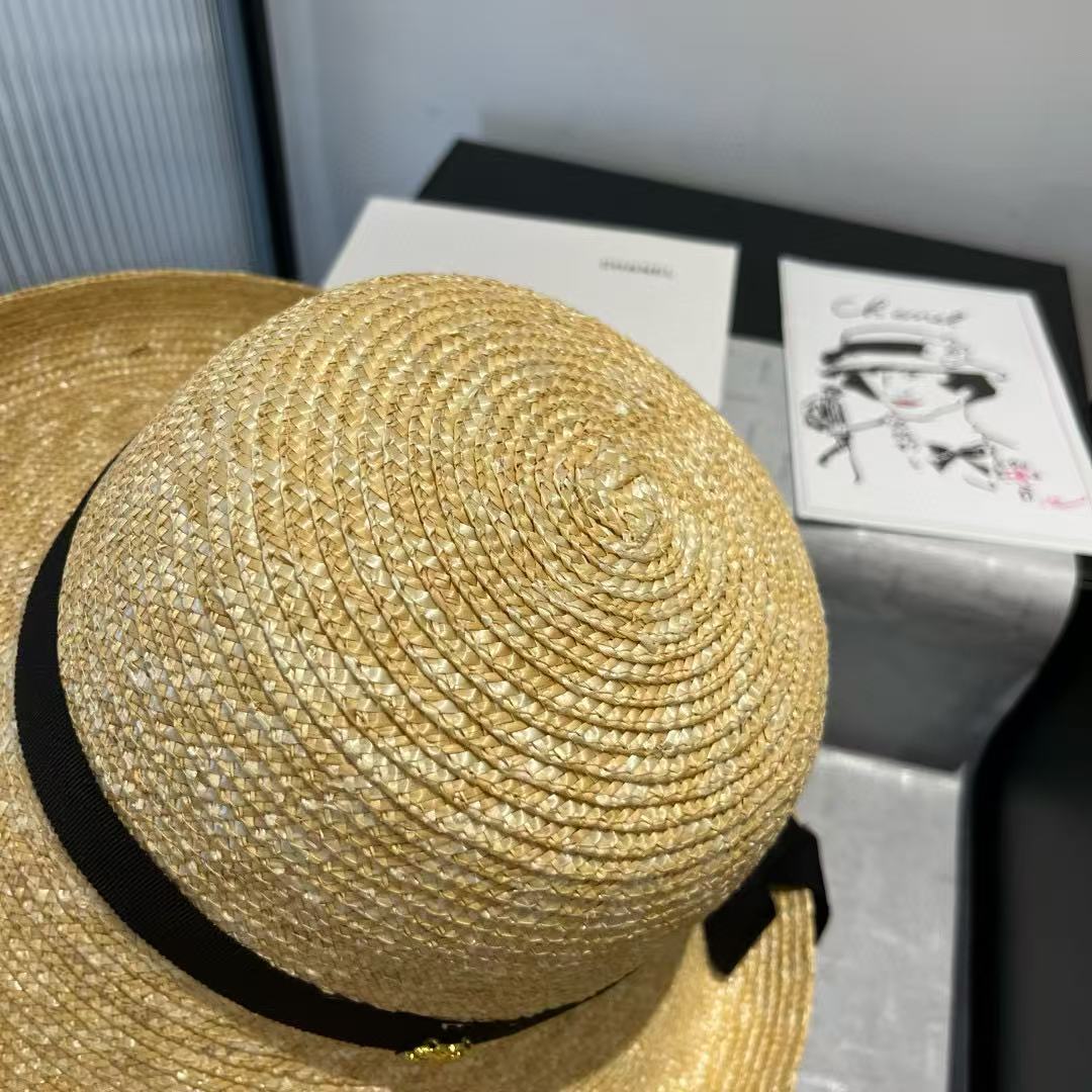 CHANE1 シンプルダブルCストローハット【 50％割引+送料無料】
