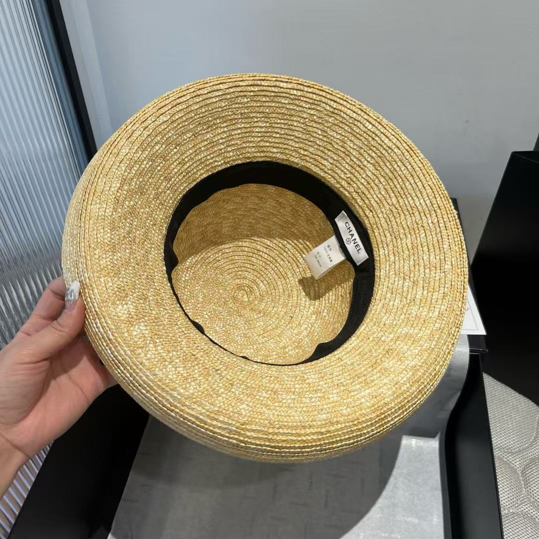 CHANE1 シンプルダブルCストローハット【 50％割引+送料無料】