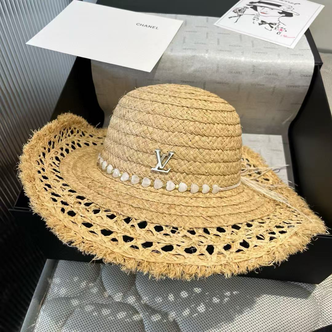 LV中空ラフィアハット【 50％割引+送料無料】