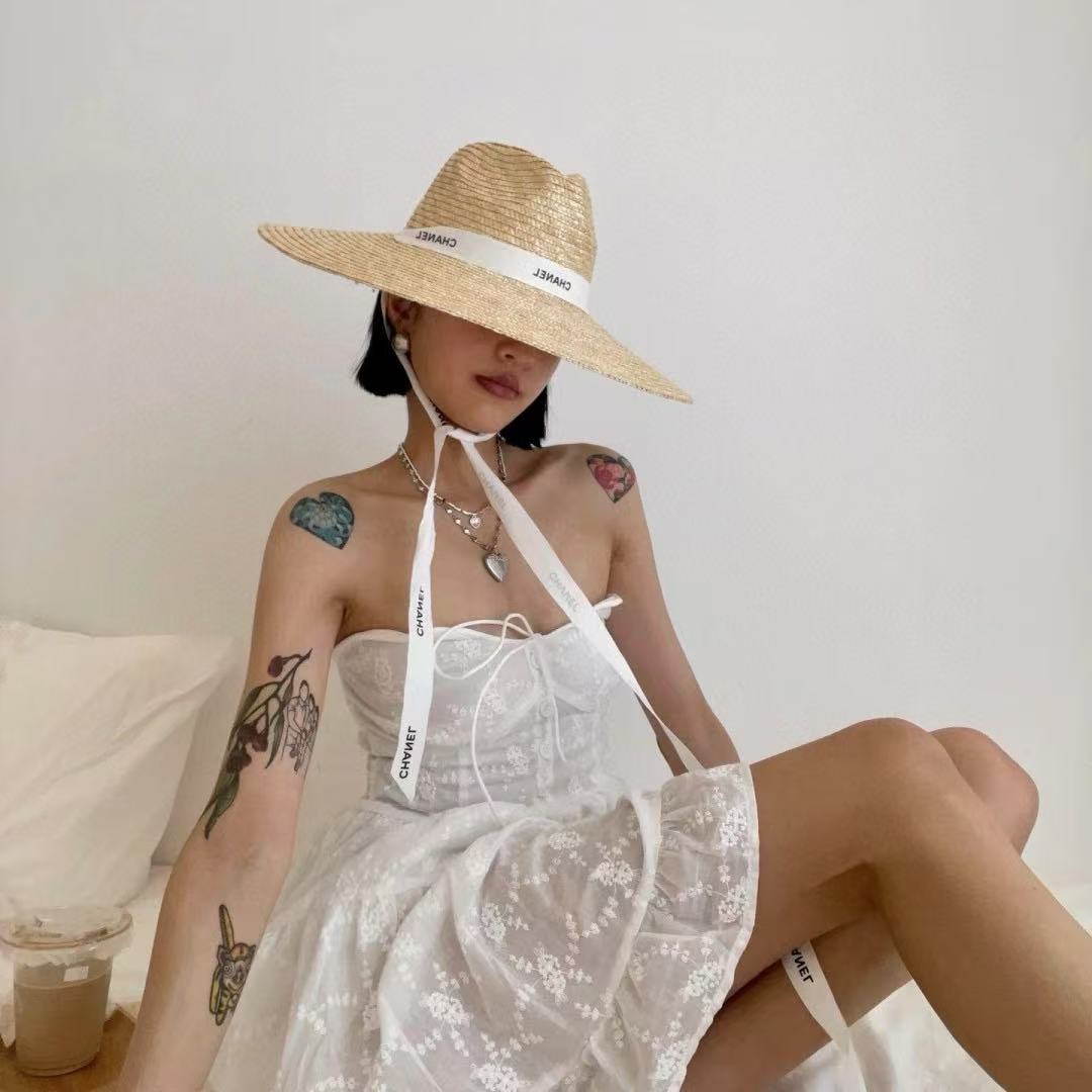 CHANE1レターラフィアハット【 50％割引+送料無料】