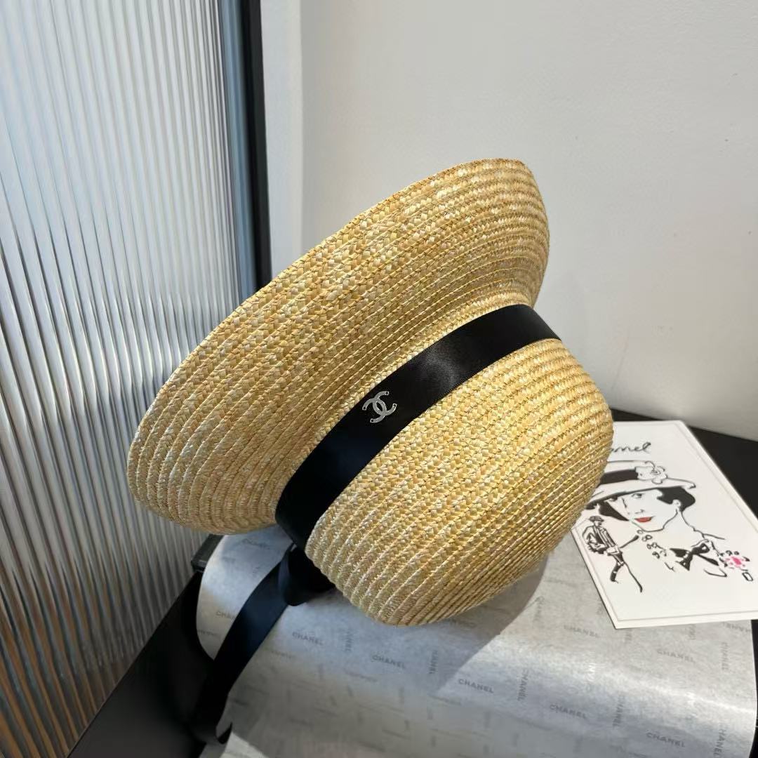 CHANE1 ウェビングダブルCラフィアハット【 50％割引+送料無料】