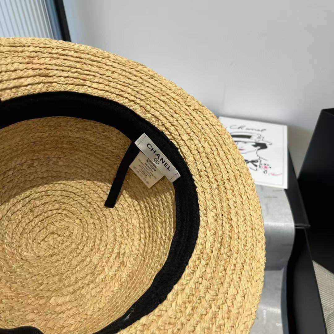 CHANE1 レタリング フラット ラフィア ハット【 50％割引+送料無料】