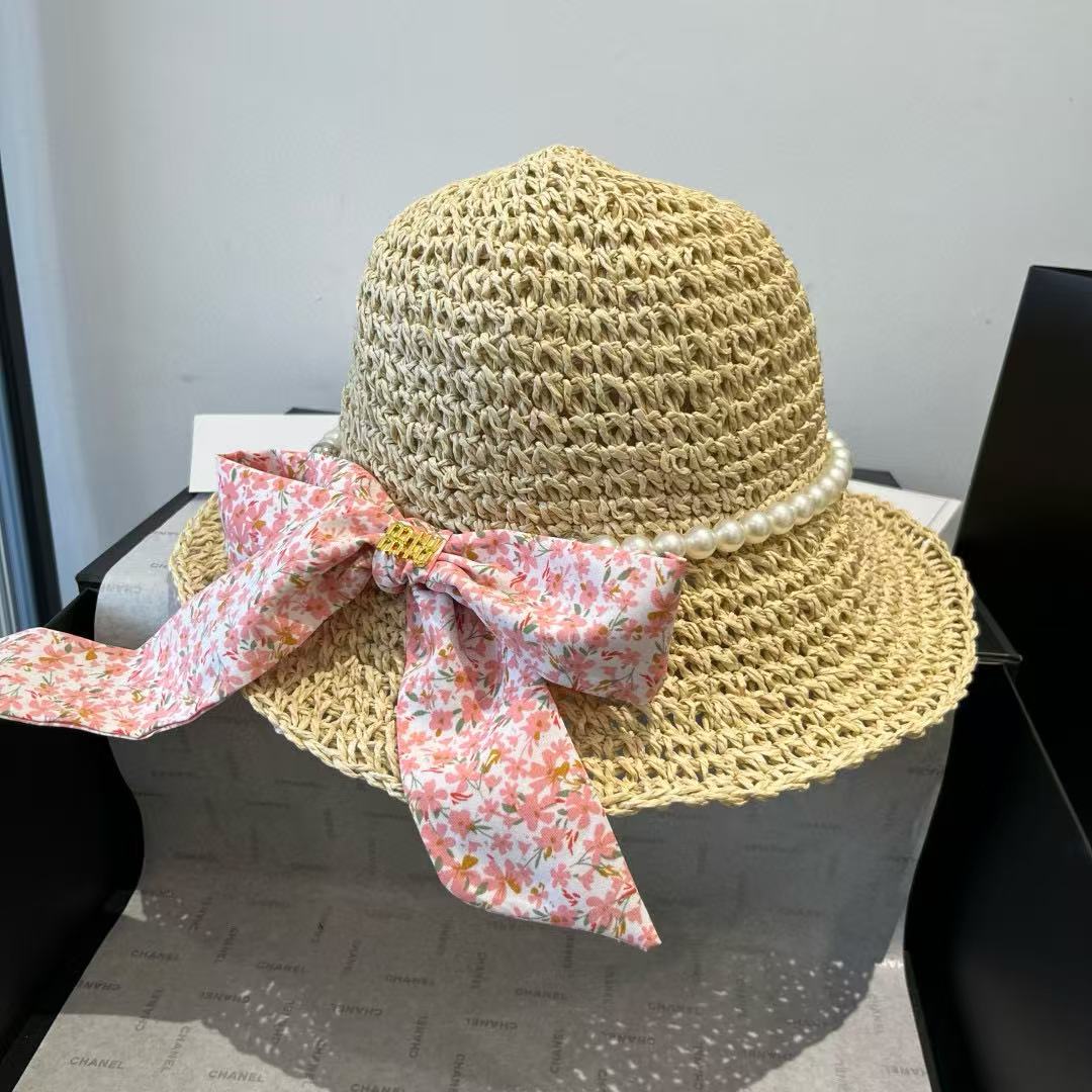 M1UM1U ボウパール ラフィア ストローハット【 50％割引+送料無料】