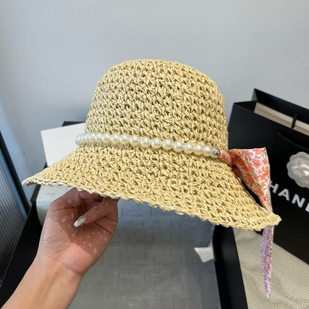 M1UM1U ボウパール ラフィア ストローハット【 50％割引+送料無料】