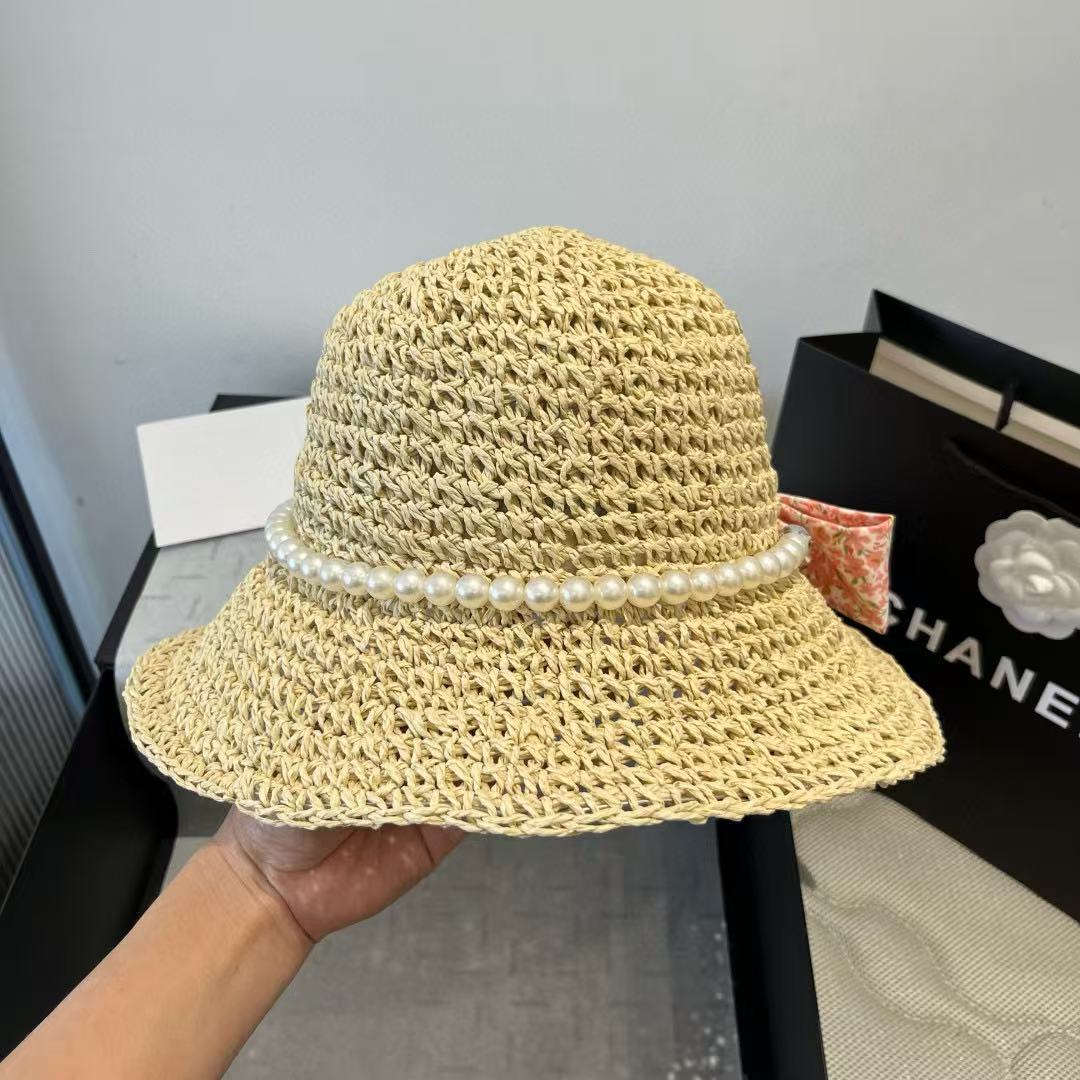 M1UM1U ボウパール ラフィア ストローハット【 50％割引+送料無料】