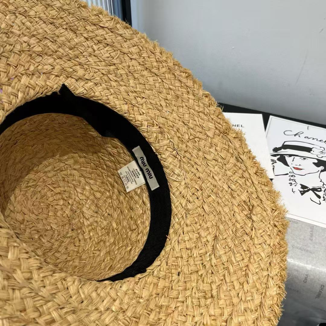 M1UM1U 花柄ラフィアサンハット【 50％割引+送料無料】