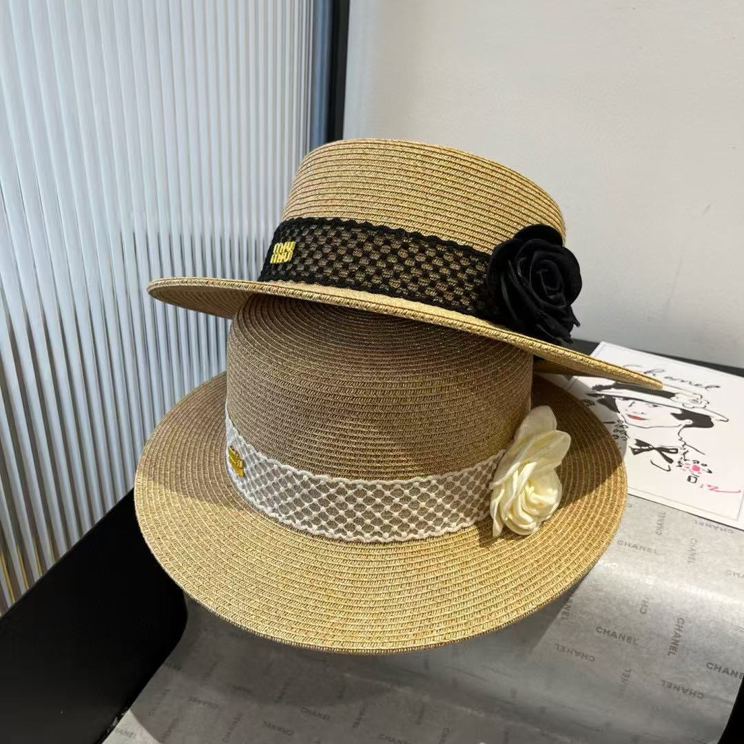 M1UM1U メッシュカメリアストローハット【 50％割引+送料無料】