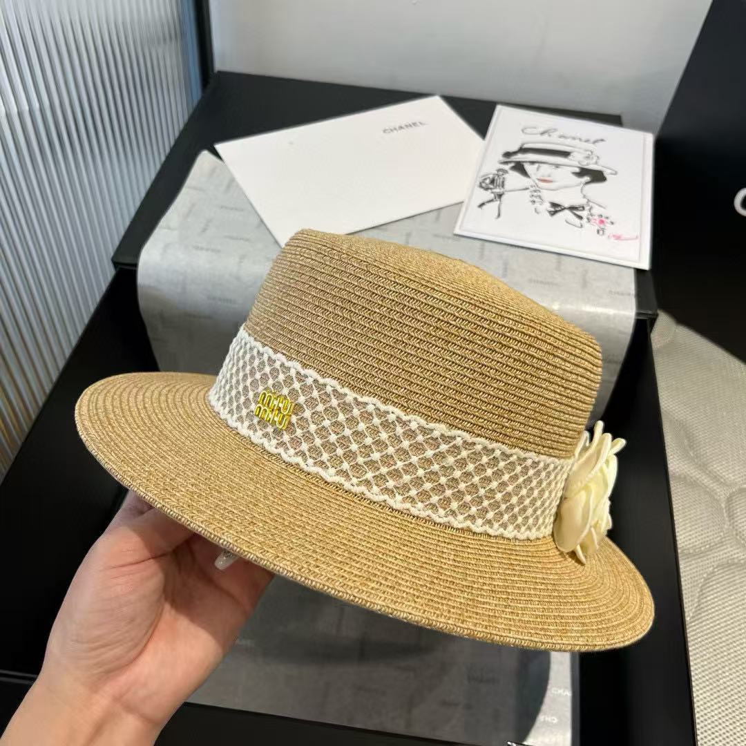 M1UM1U メッシュカメリアストローハット【 50％割引+送料無料】