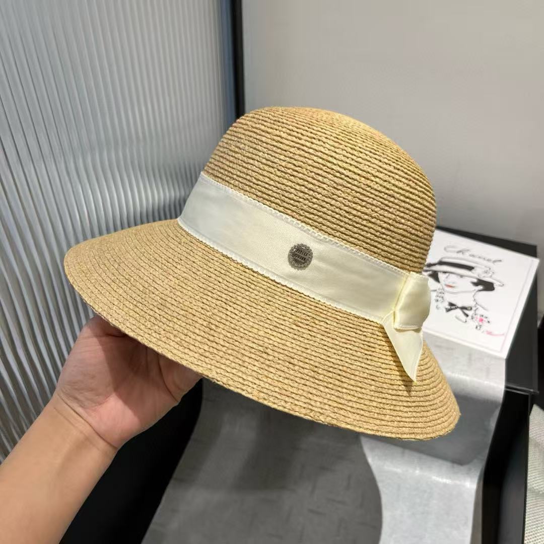 M1UM1U シンプルなラフィアのベイスンハット【 50％割引+送料無料】