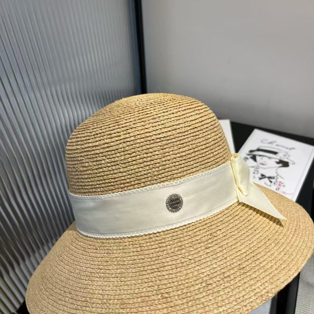 M1UM1U シンプルなラフィアのベイスンハット【 50％割引+送料無料】