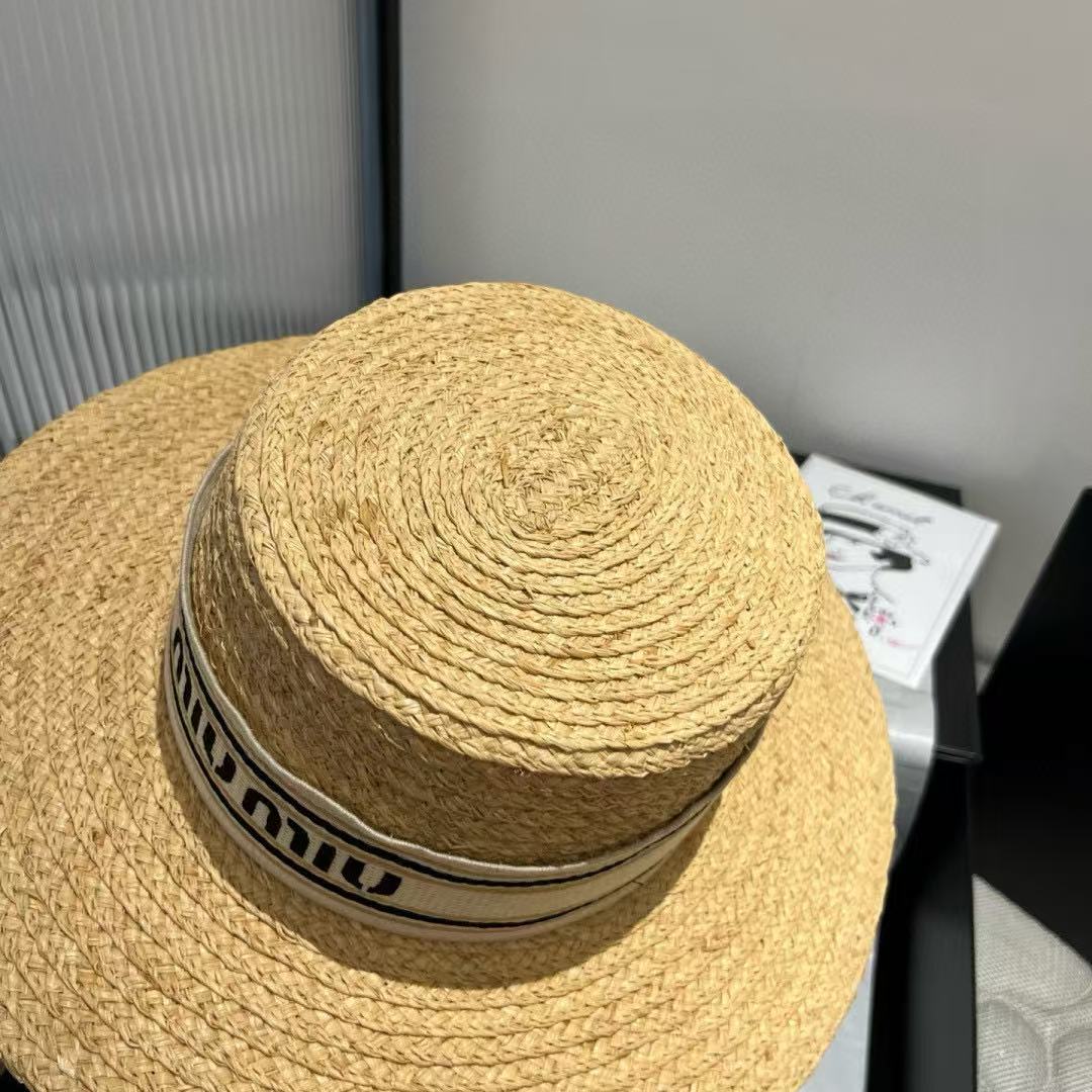 M1UM1U ウェビングレターラフィアフラットハット【 50％割引+送料無料】