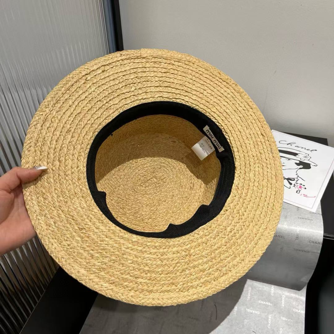 M1UM1U ウェビングレターラフィアフラットハット【 50％割引+送料無料】