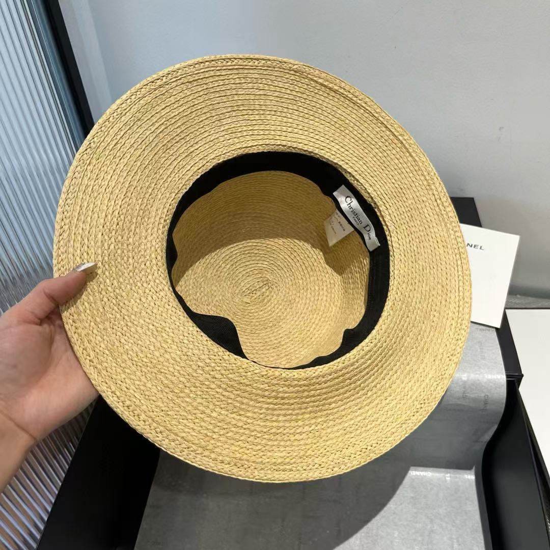 DI0R ブルーウェブラフィアフラットハット【 50％割引+送料無料】