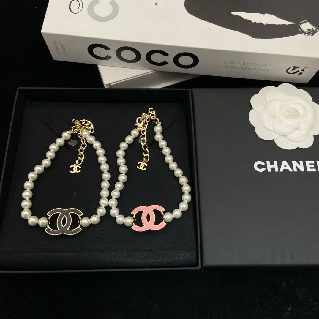 CHANE1 ダブルC ラージパールネックレス【 50％割引+送料無料】