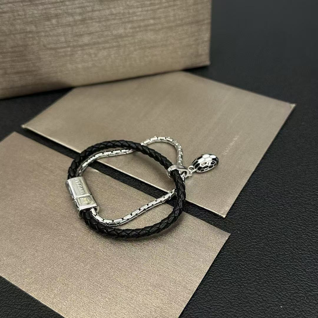 BVLGAR1 スネークヘッド ダブルレイヤー ブレスレット【 50％割引+送料無料】