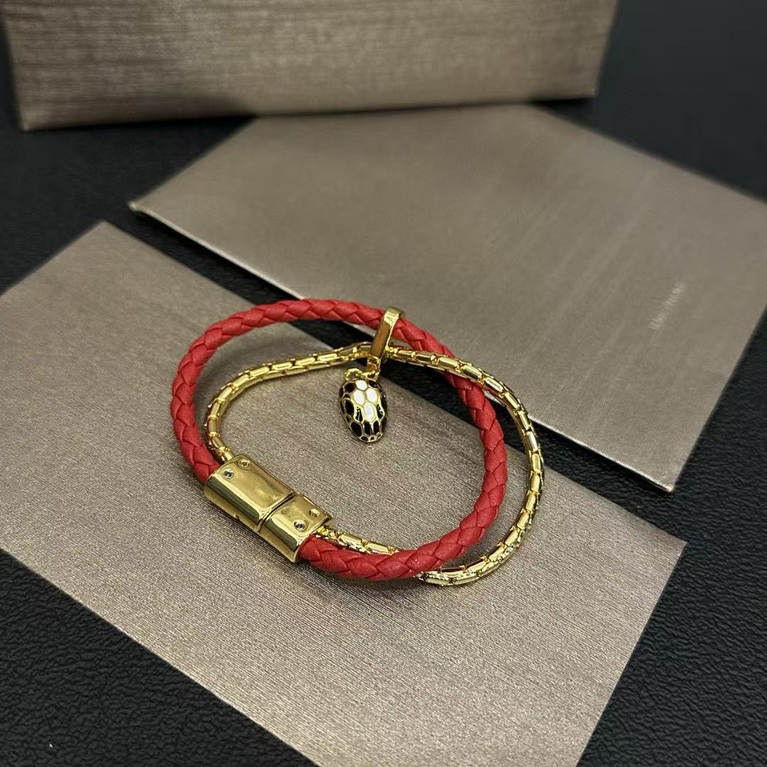 BVLGAR1 スネークヘッド ダブルレイヤー ブレスレット【 50％割引+送料無料】