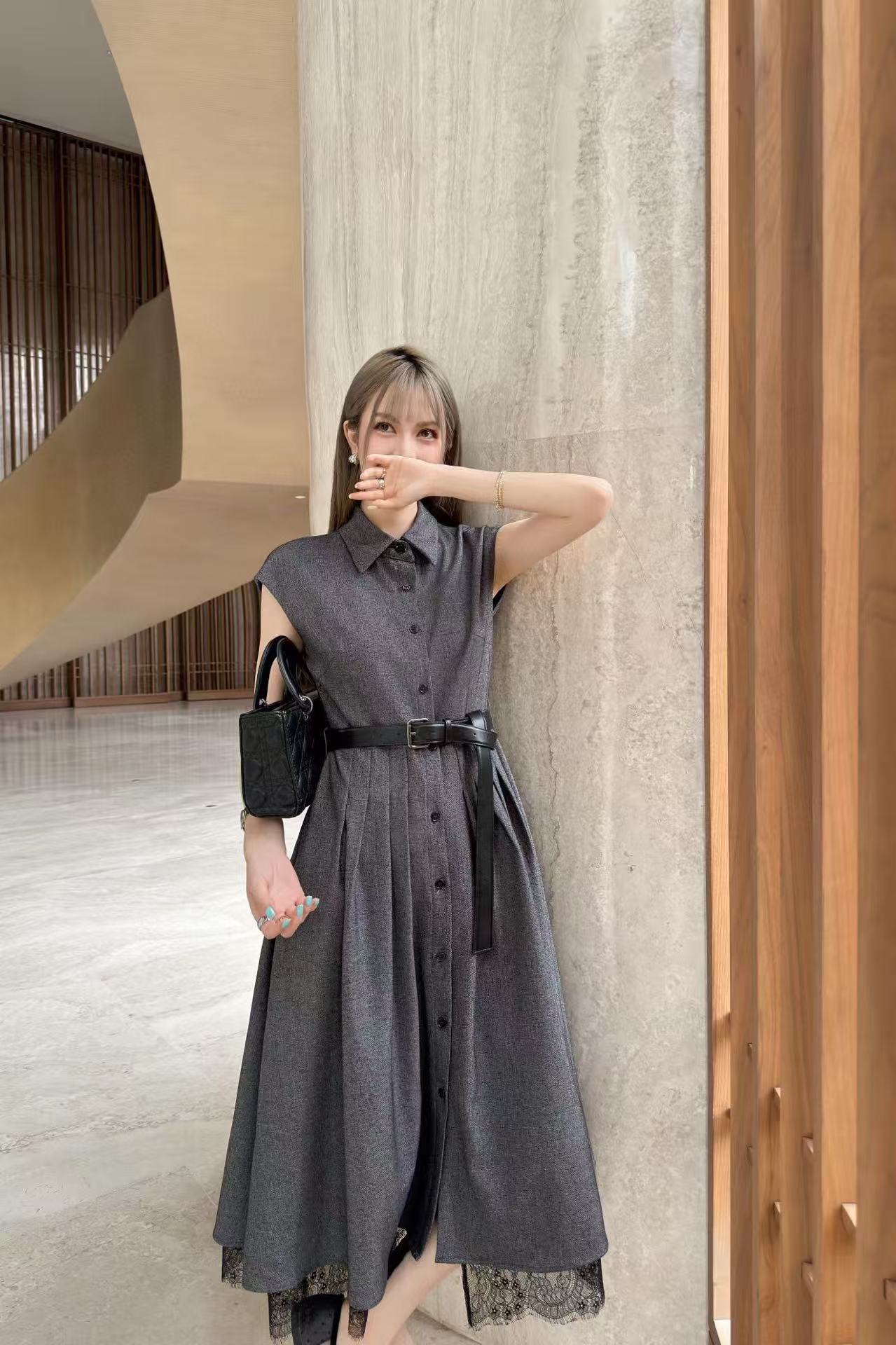 DI0R 高品質ラペル半袖ドレス【 50％割引+送料無料】