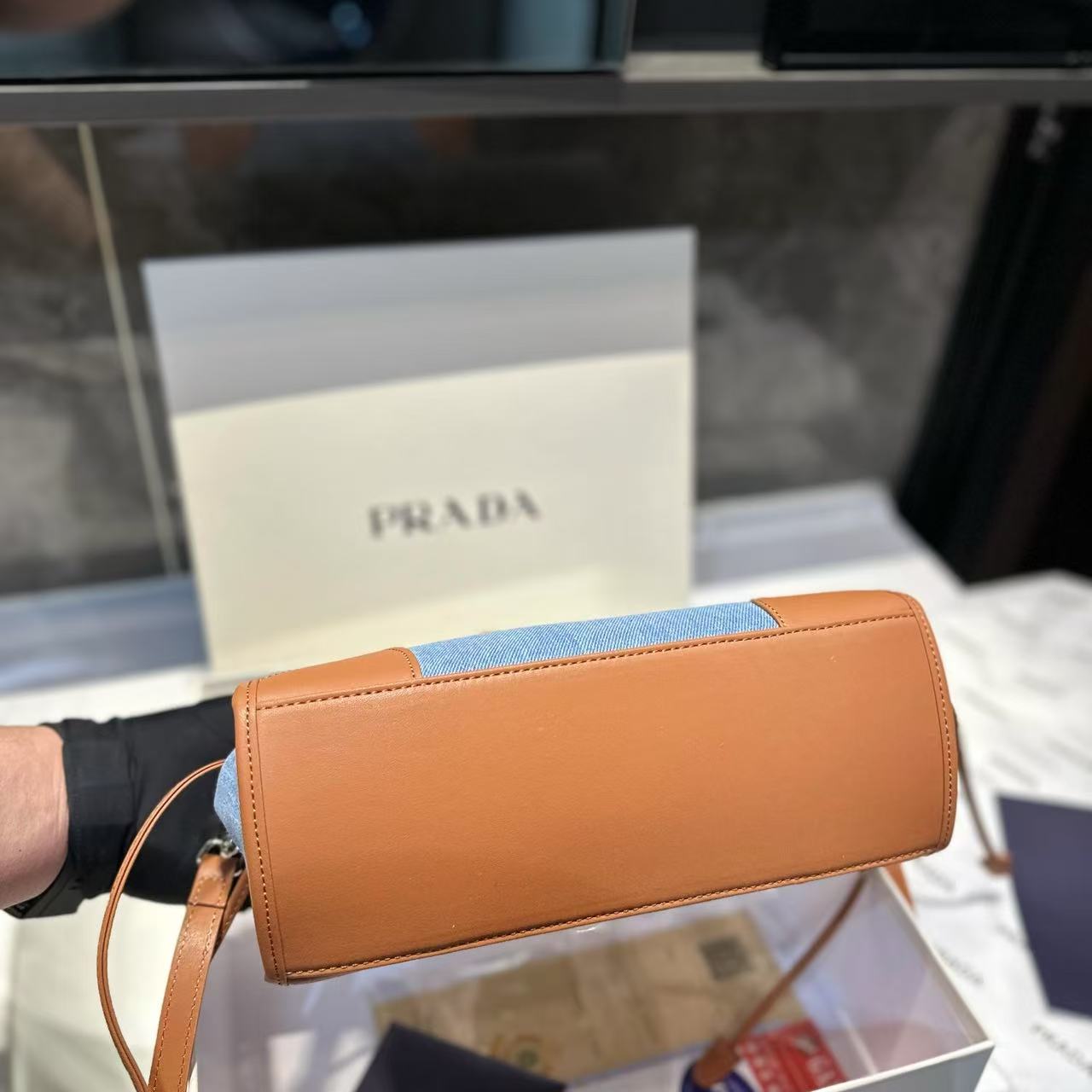 LVデニムカラーブロックハンドバッグ【 50％割引+送料無料】