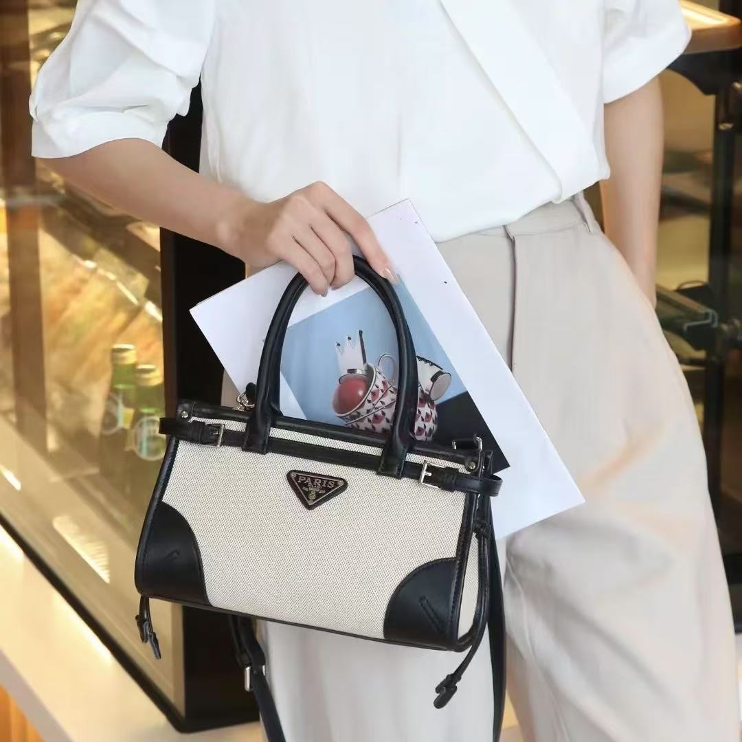 LV ブラック＆ホワイト カラーブロック ハンドバッグ【 50％割引+送料無料】