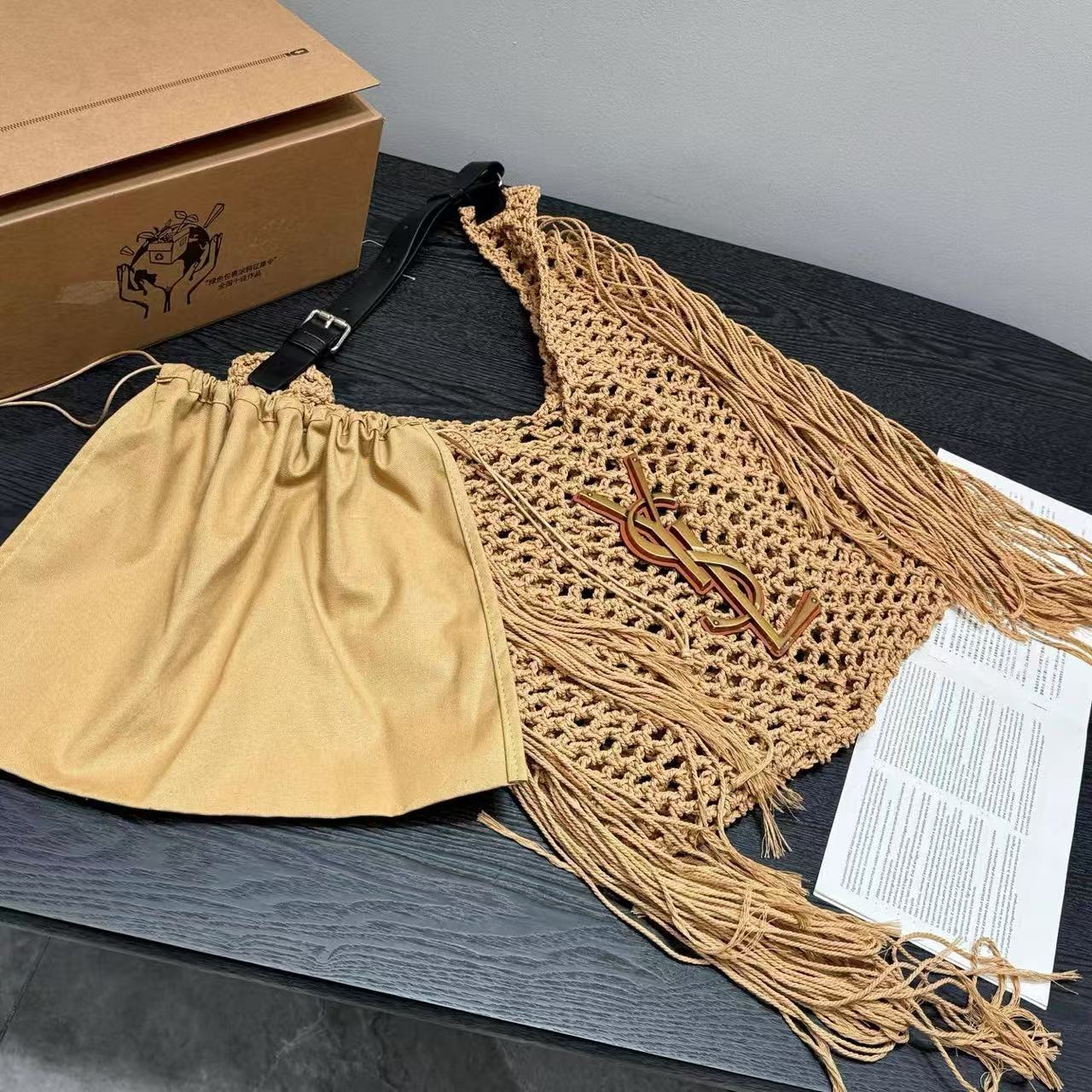 YSL タッセル ストローバッグ【 50％割引+送料無料】